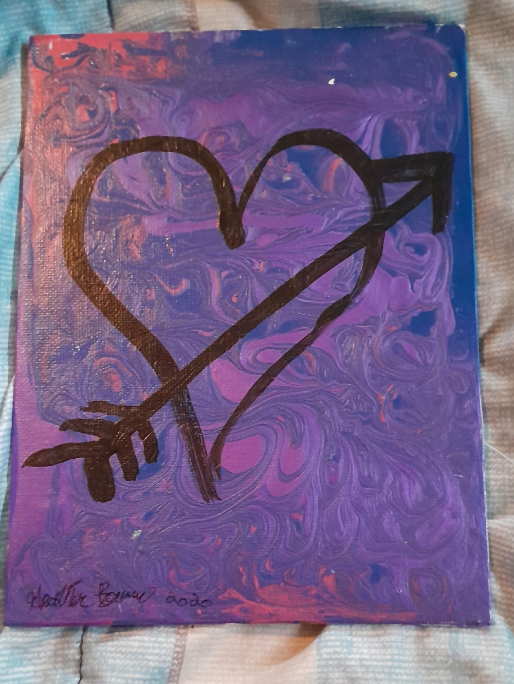 Purple Heart Arrow Canvas Wall Art